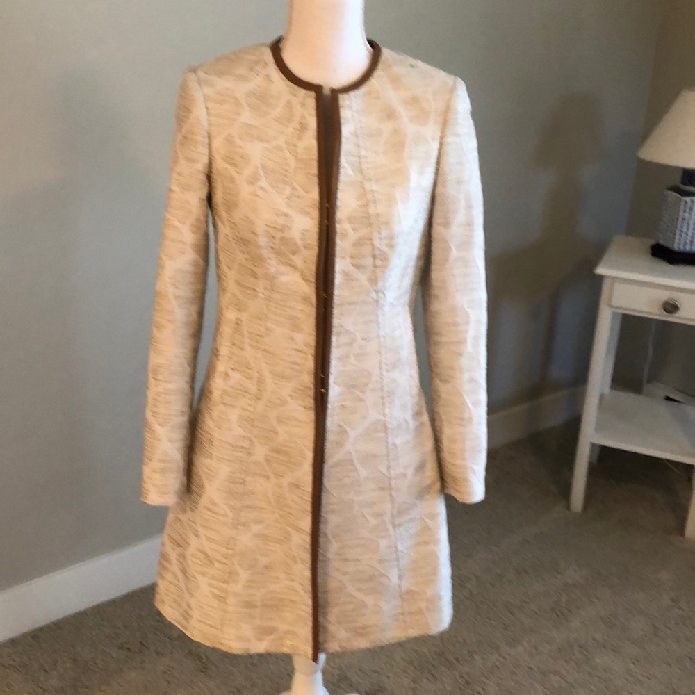 Etcetera Long Shimmery Animal Print Jacket